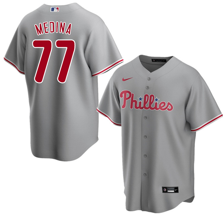 Nike Men #77 Adonis Medina Philadelphia Phillies Baseball Jerseys Sale-Gray